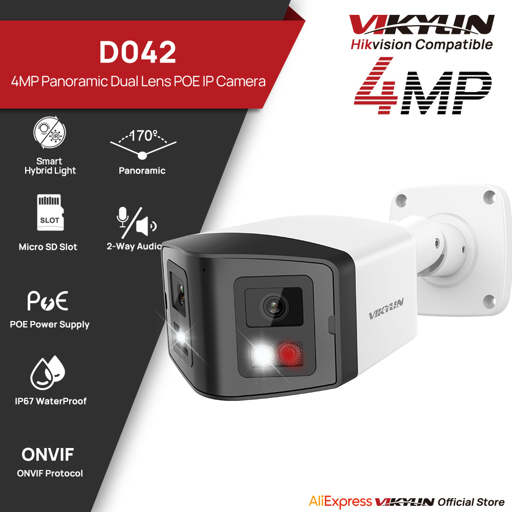 Outdoor Power Post - VIKYLIN 170 ° Panoramische beveiligings-IP-camera Smart