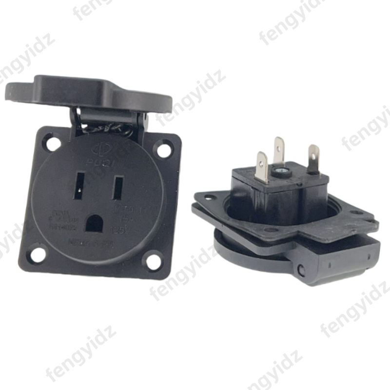 Outdoor Power Outlet Waterproof - Zwart 125V 15A 20A IP44 CE