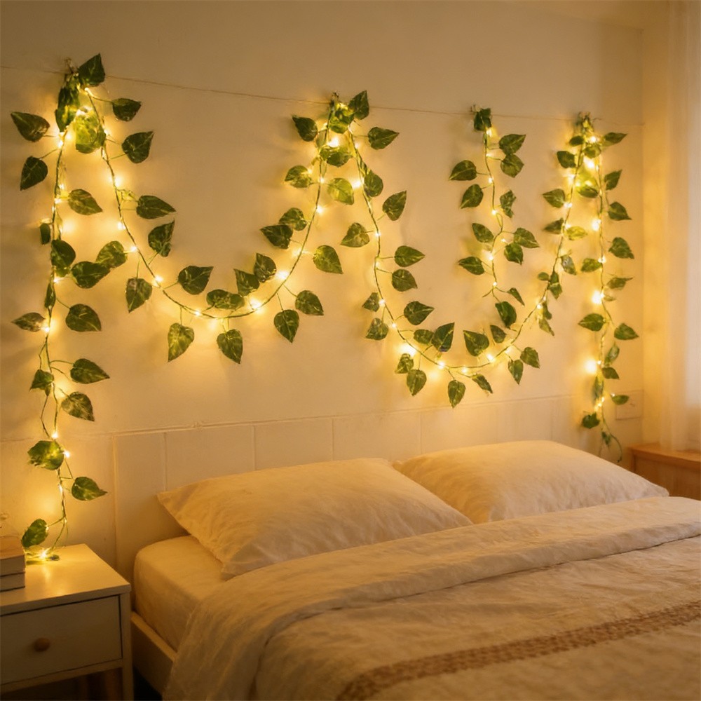 Outdoor Power For Wedding - LED Groene Rotan Blad Fairy Light