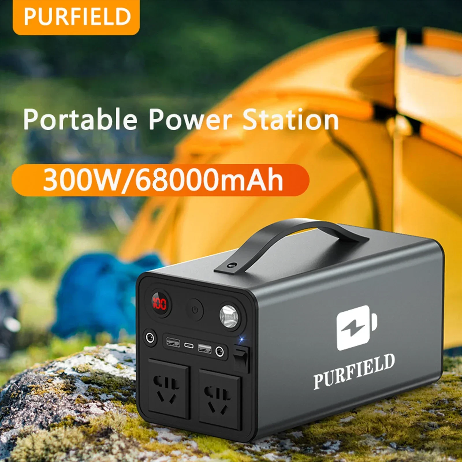 Outdoor Power Generator - PURFIELD Draagbare Power 68000mAh 300W Station