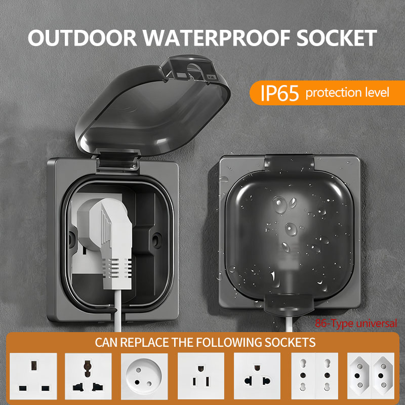 Outdoor Power Inlet Box - IP65 waterdichte buitencontactdoos, 16A krachtige wandplaat,