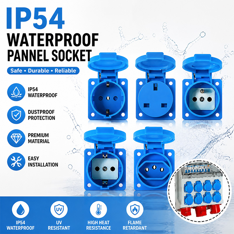 Outdoor Power Outlet Waterproof - IP54 16A waterdichte industriële paneelaansluiting elektrische