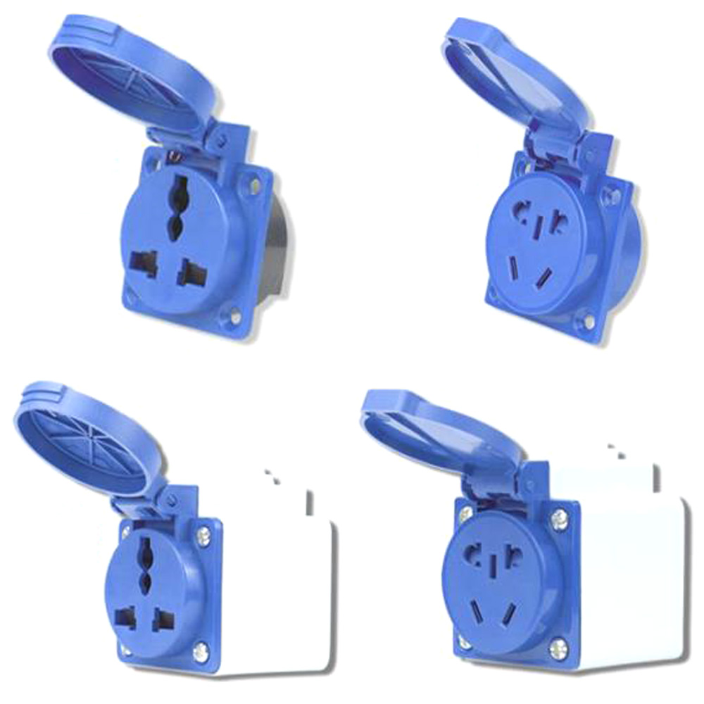Outdoor Power Inlet Box - Blauw IP54 10A/16A 220V Multifunctioneel Industrieel