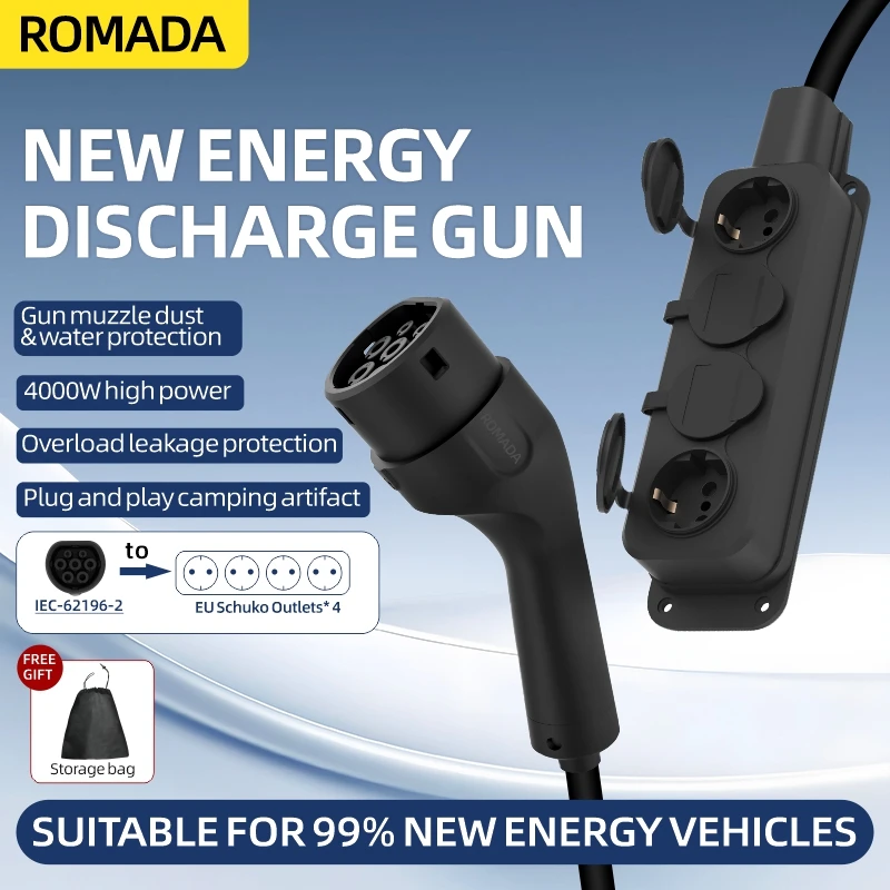 Outdoor Power Usa - Draagbare 16A 4KW V2L-kabel elektrische auto