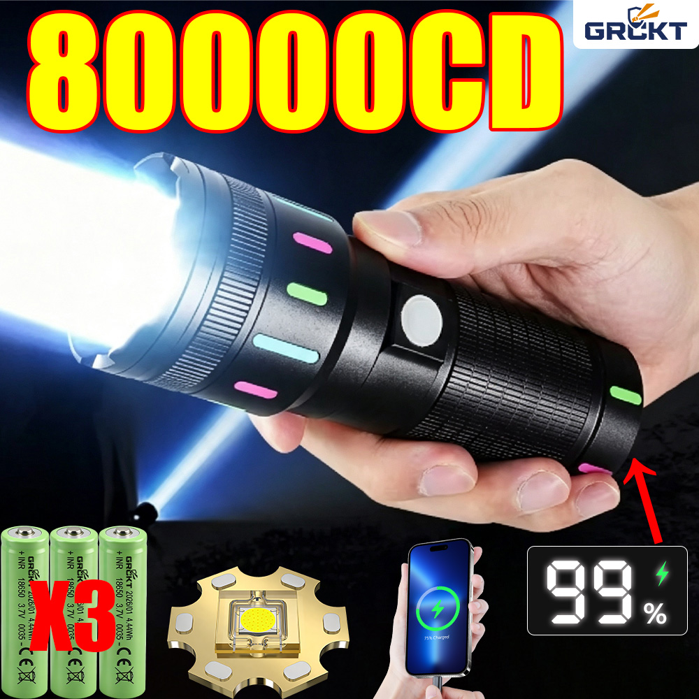 Outdoor Power Supply - 80000CD Meest krachtige LED-zaklamp, krachtige tactische