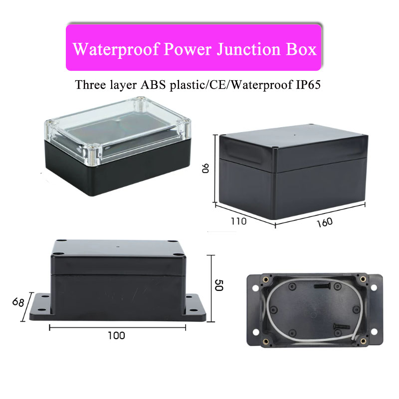 Outdoor Power Monitor - ABS Plastic Zwarte Drievoudig Waterdichte Box