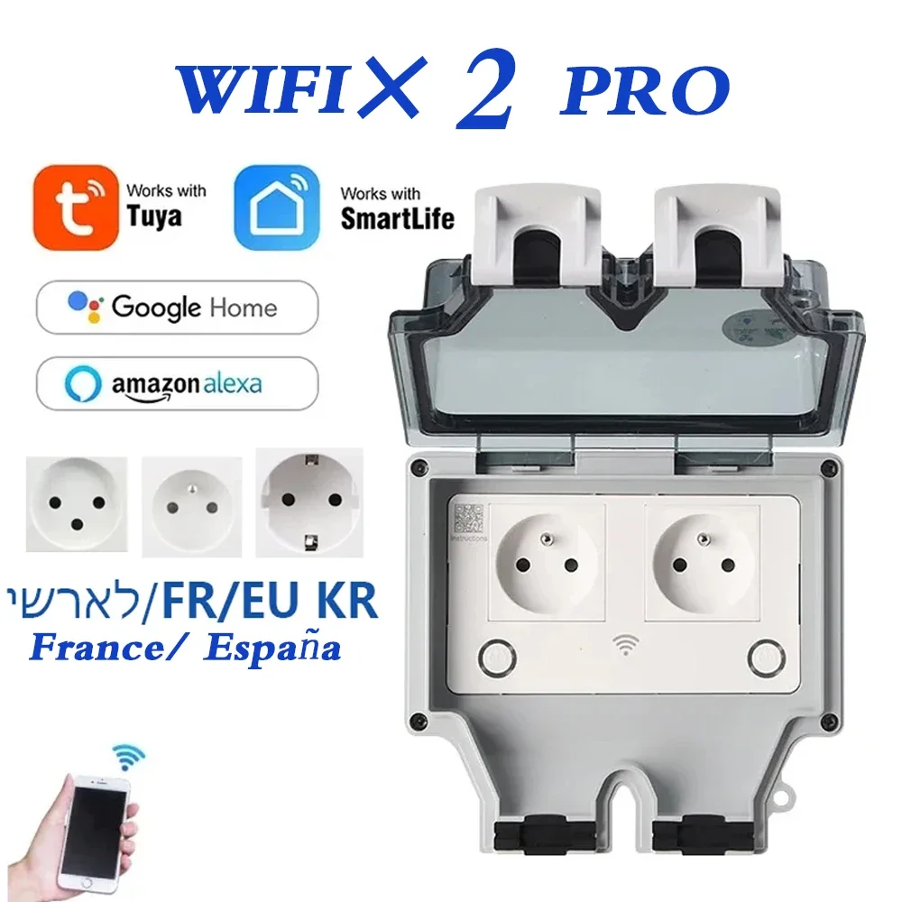Outdoor Power Inlet Box - Tuya Waterdichte Elektrische Stopcontact EU FR