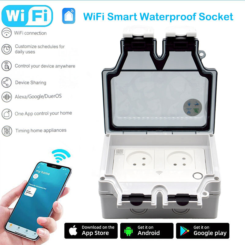 Outdoor Power Outlet Waterproof - 16A Smart Socket IP66 Waterdichte stekker