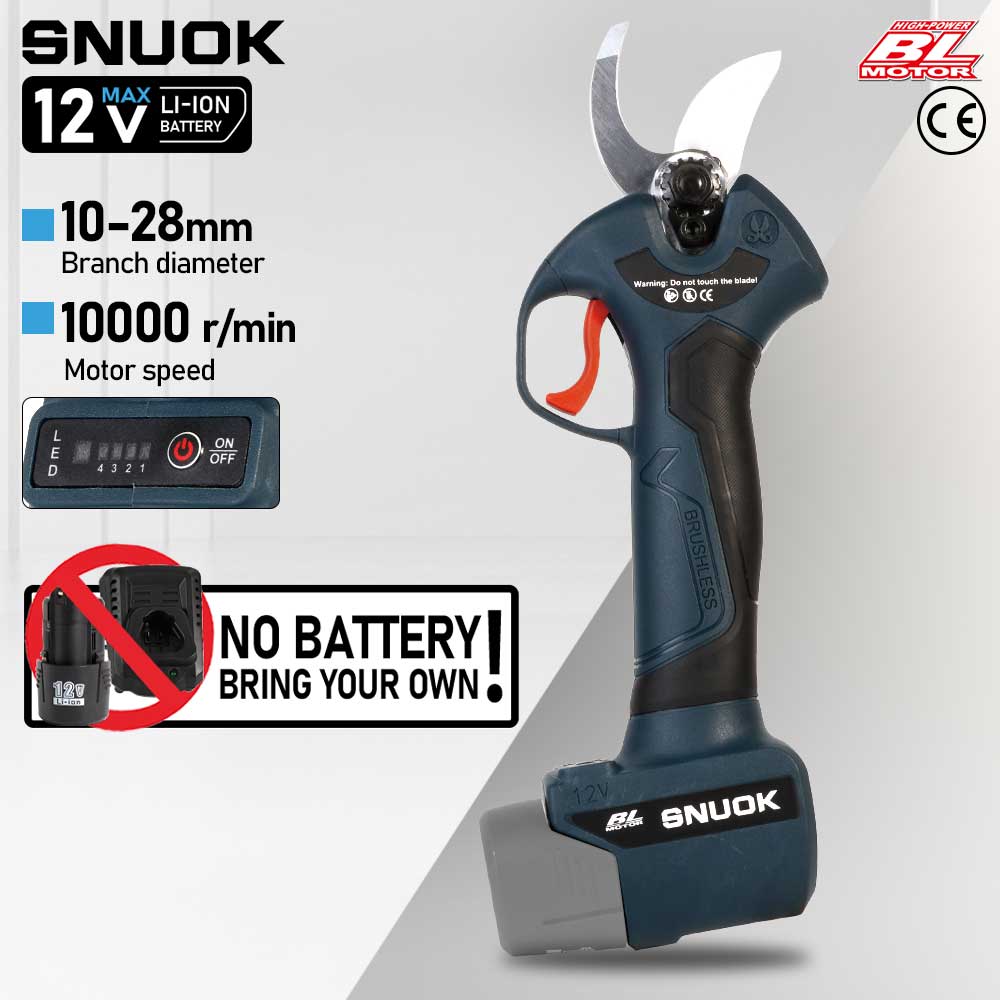 Outdoor Power Usa - SNUOK 12V Borstelloze Elektrische Snoeischaar DIY
