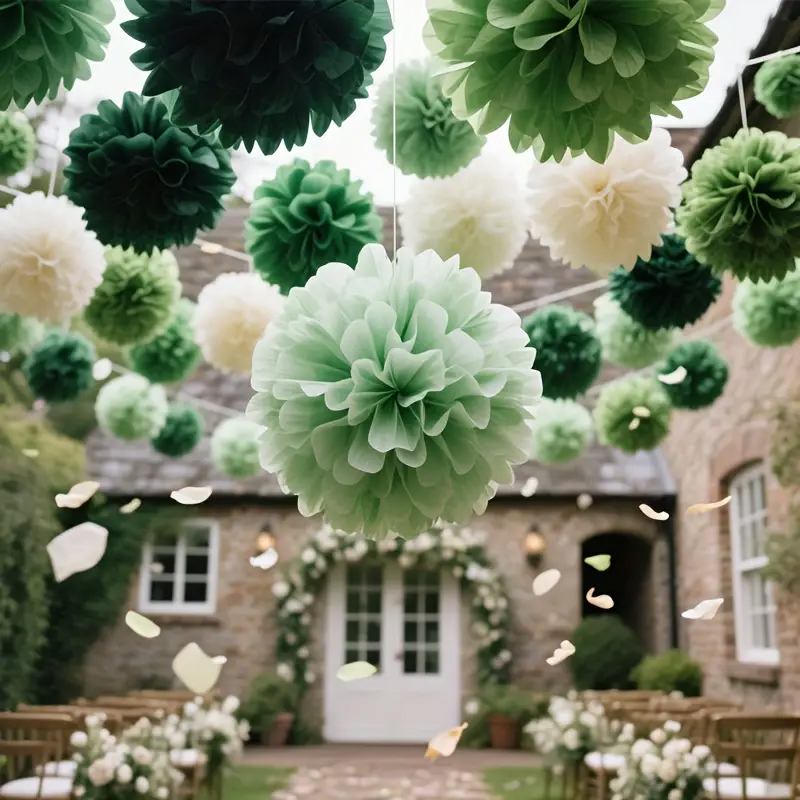 Outdoor Power For Wedding - 30 stuks groene saliepapieren bloembollen in