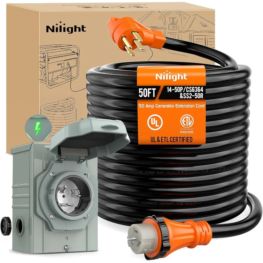 50A 50FT Heavy Duty Generator  - Outdoor Power Inlet Box recensie en prijs