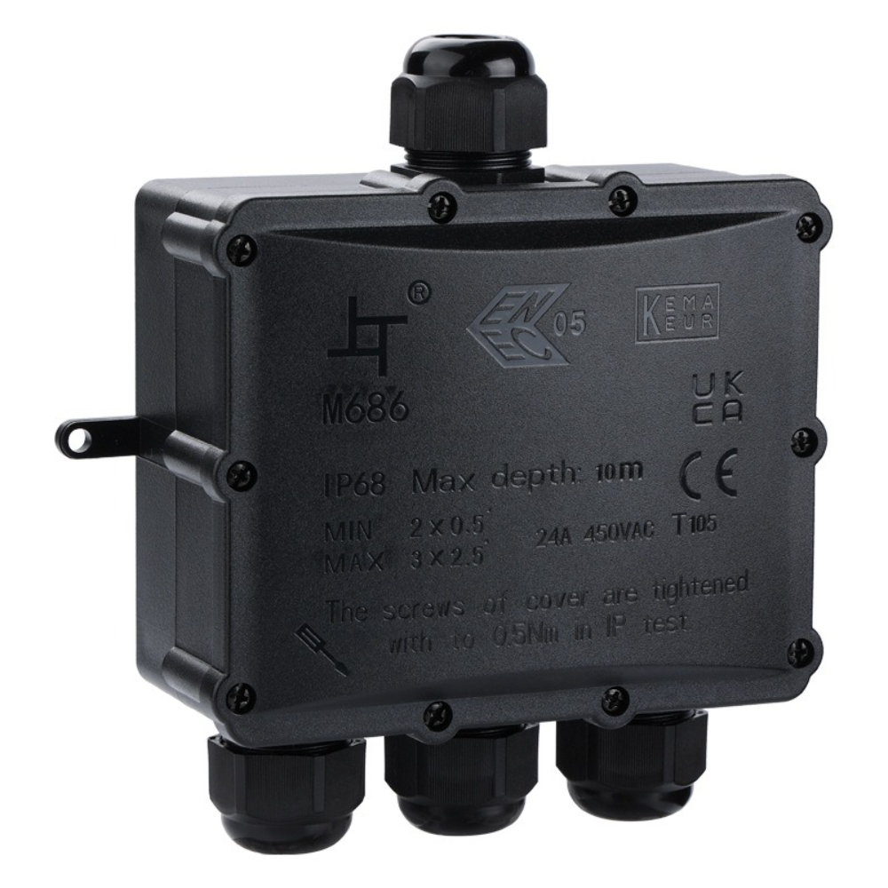 4Way 1In3Out IP68 Waterdichte  - Outdoor Power Cable Junction Box recensie en prijs