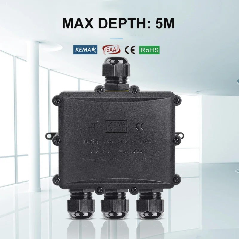 4Way 1In3Out IP68 Waterdichte  - Outdoor Power Cable Junction Box recensie en prijs