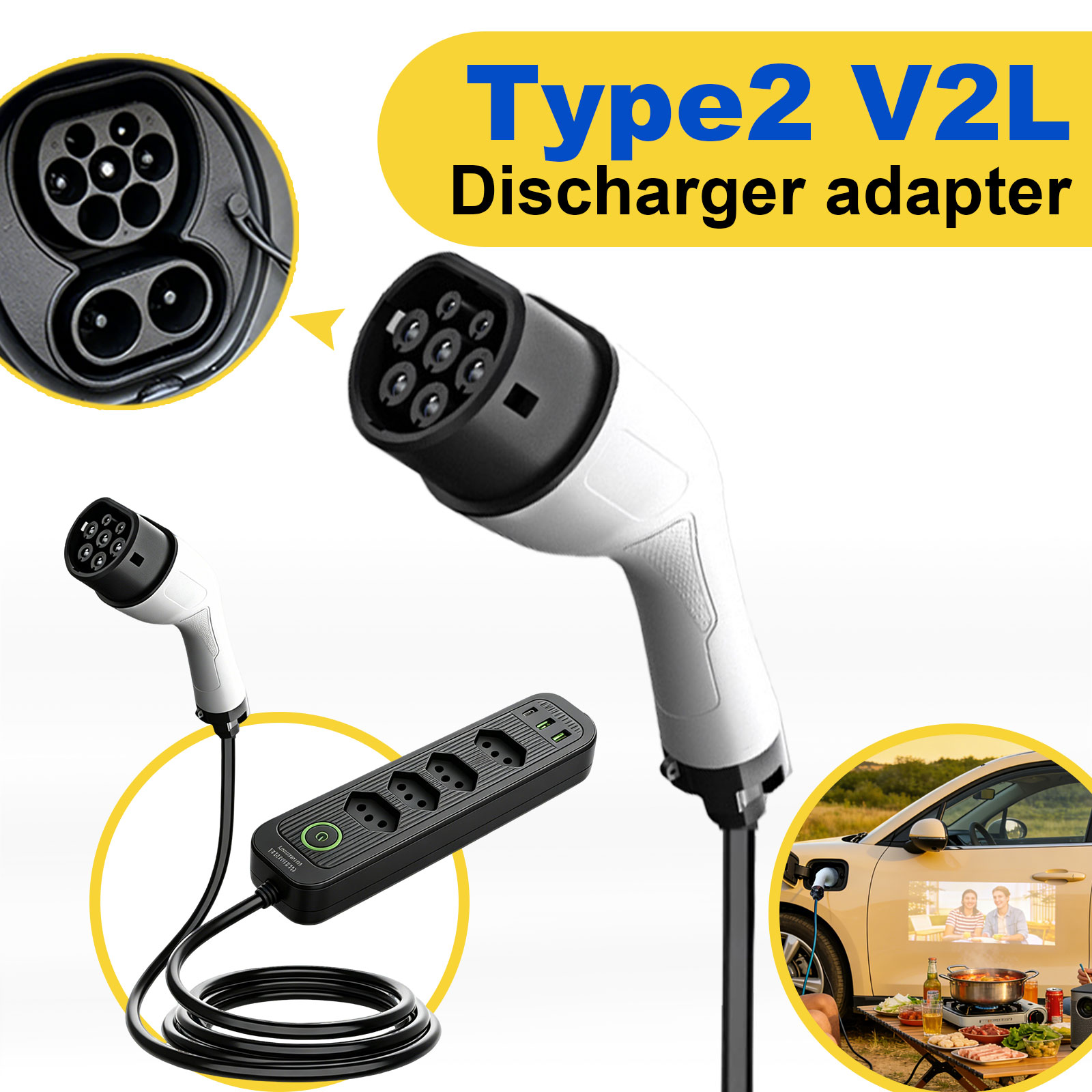 Type2 V2L-ontladingsadapter 16 - Outdoor Power Usa recensie en prijs