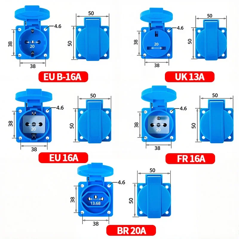 IP54 16A waterdichte industrië - Outdoor Power Outlet Waterproof recensie en prijs