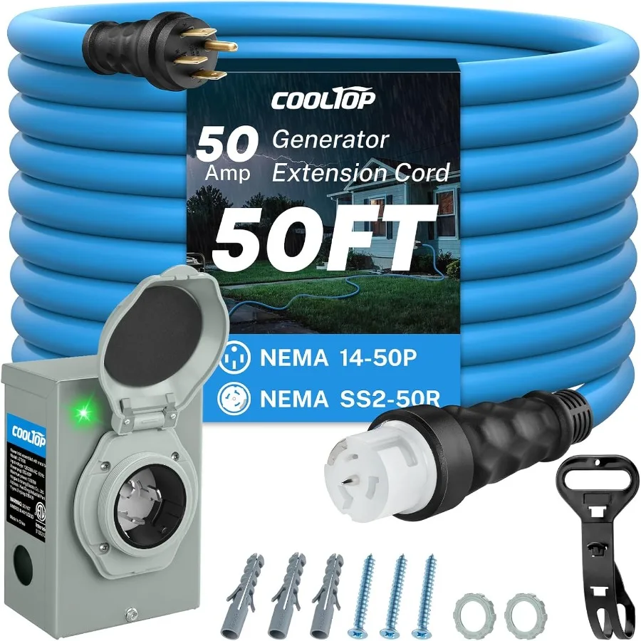 50 Amp Generatorsnoer en stroo - Outdoor Power Inlet Box recensie en prijs