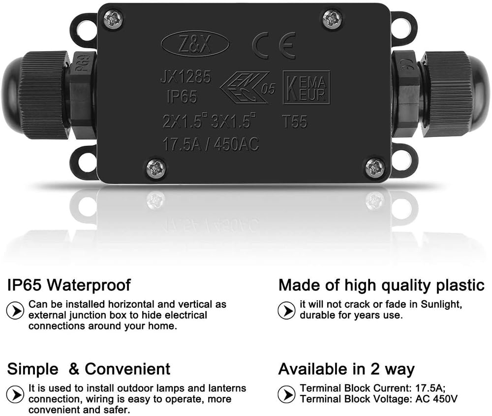 3pcs 2Way IP65 Waterdichte Out - Outdoor Power Cable Junction Box recensie en prijs